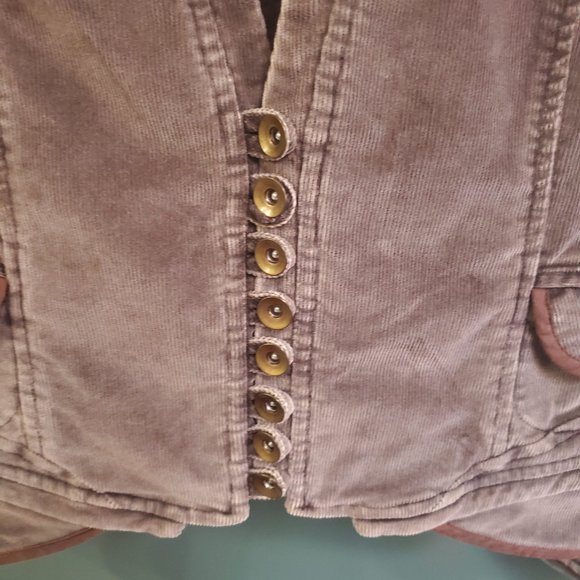 sass & bide Sydney |  Brown Long Sleeve Studded Corduroy  Button Corduroy Jacket - Picture 3 of 6